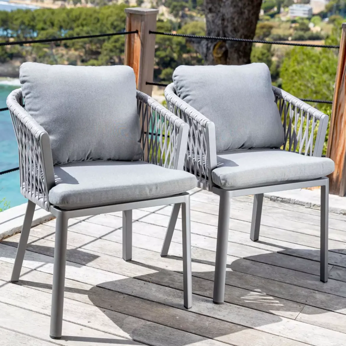 Set di 2 poltrone da giardino Amalfi Grigio antracite