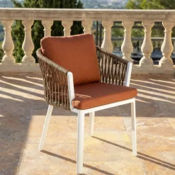 Set di 2 sedie da giardino in alluminio Amalfi Bianco e terracotta