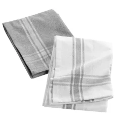Set di 2 strofinacci cotone riciclato Cuisiline Grigio sfumato