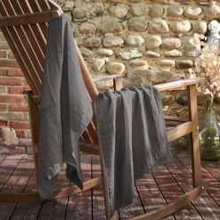 Set di 2 strofinacci garza di cotone (70 cm) Gaïa Grigio granito