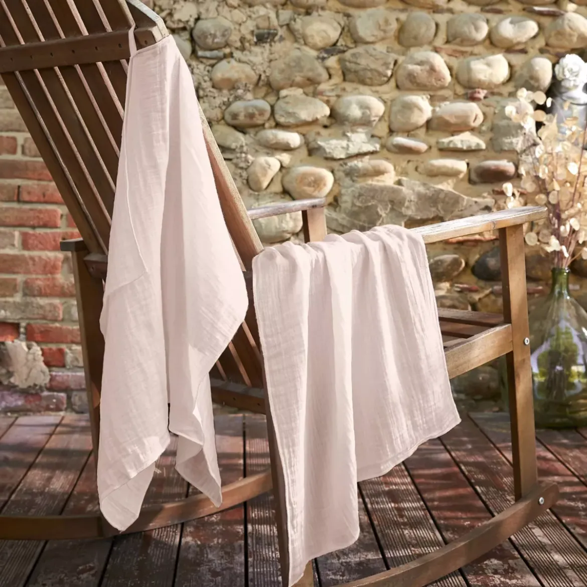 Set di 2 strofinacci garza di cotone (70 cm) Gaïa Rosa cipria