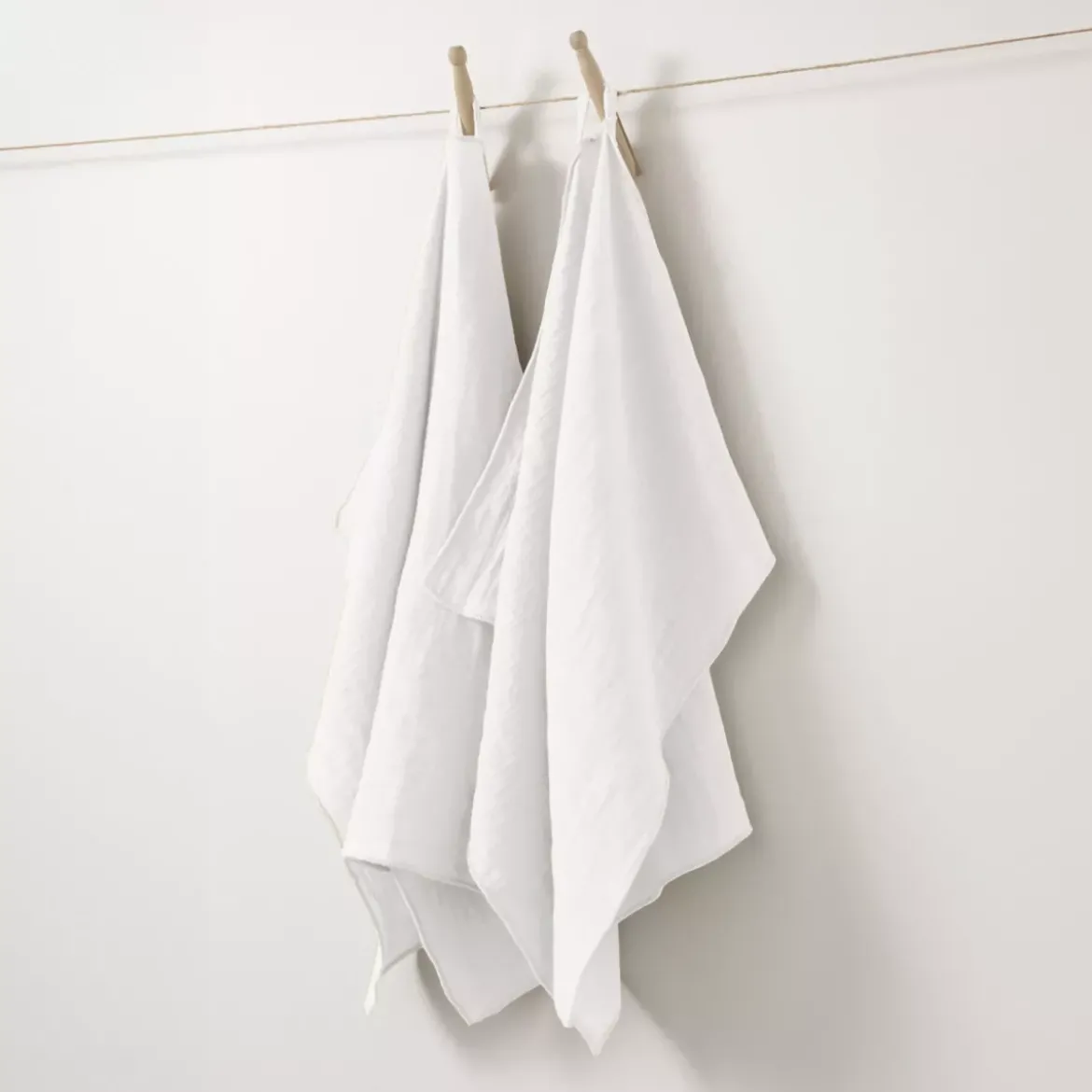 Set di 2 strofinacci garza di cotone (70 cm) Gaïa Bianco chantilly