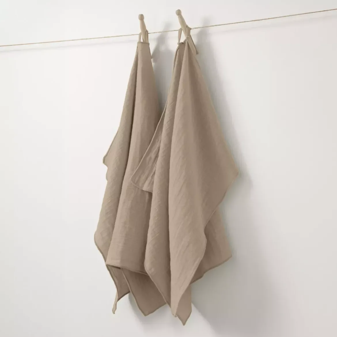 Set di 2 strofinacci garza di cotone (50 x 70 cm) Gaïa Marrone corda
