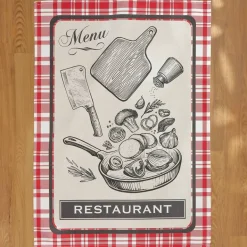 Set di 3 strofinacci in cotone (50 x 70 cm) Bistro Rosso