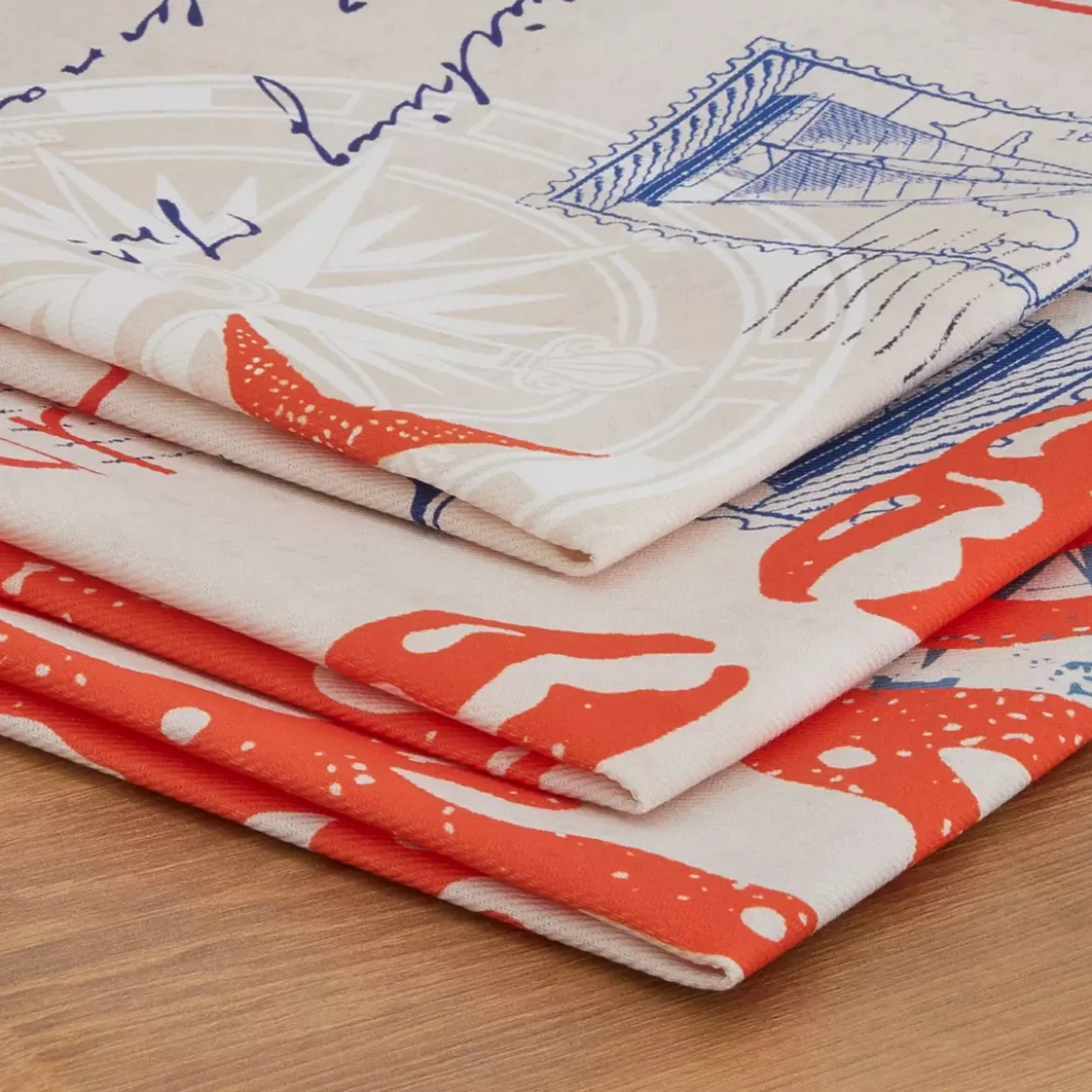Set di 3 strofinacci in cotone (50 x 70 cm) Espadon Multicolore