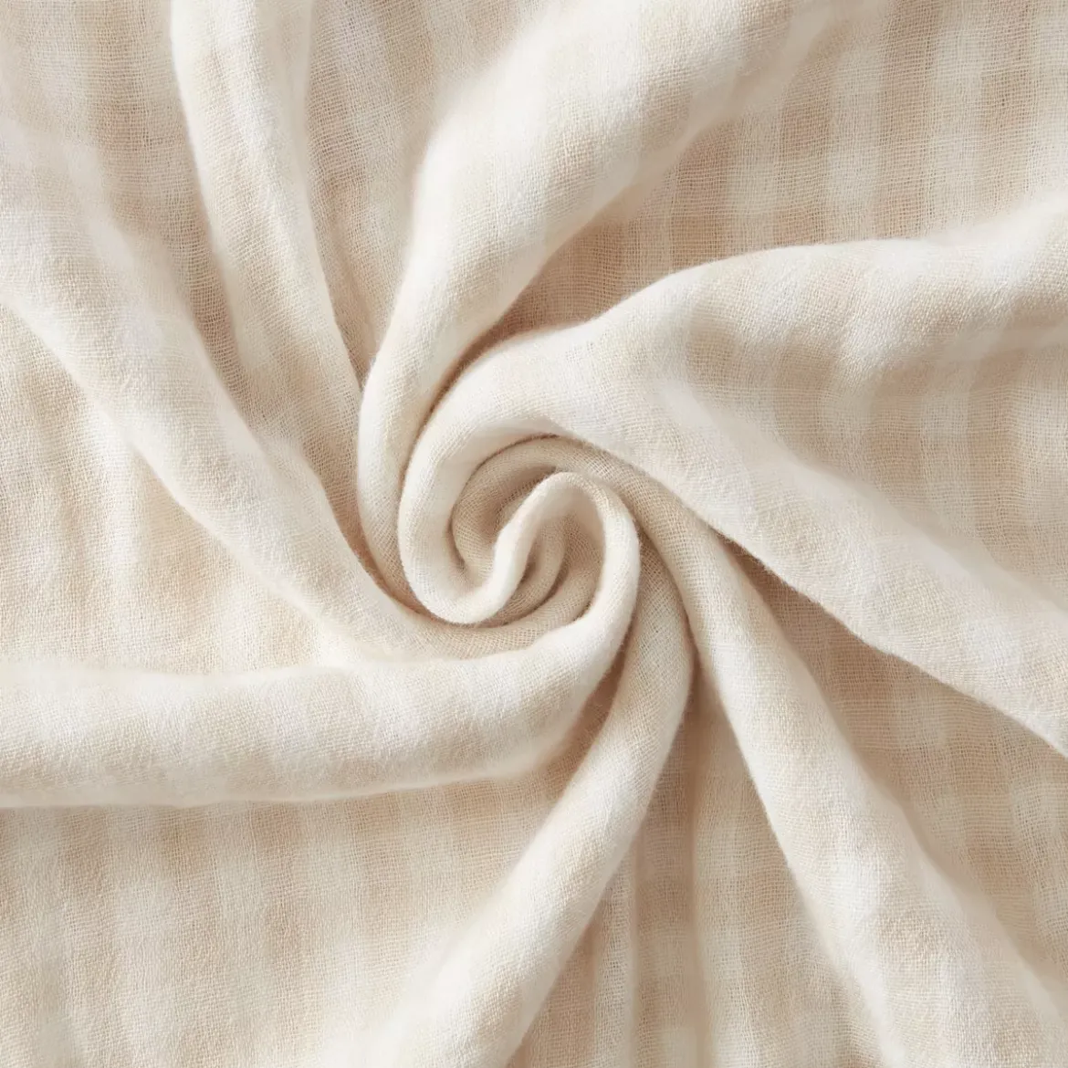 Set di 2 strofinacci in garza di cotone (50 x 70 cm) Gaïa vichy Beige