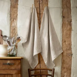 Set di 2 strofinacci lino lavato (50 x 70 cm) Louise Beige