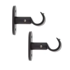 Set di 2 supporti fissi (L50 / D20 mm) Jim gouttière Nero opaco