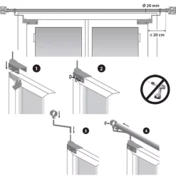 Set di 2 supporti Fix'vit (L180 - Ø20 mm) Argento