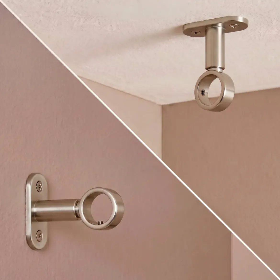 Set di 2 supporti (L50 - Ø20 mm) Argento opaco