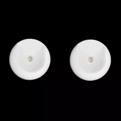 Set di 2 supporti per bastone legno (L45 / D28 mm) Nils Bianco