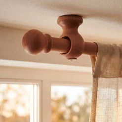Set di 2 supporti soffitto asta in legno (L8 cm / D28 mm) Nils Naturale