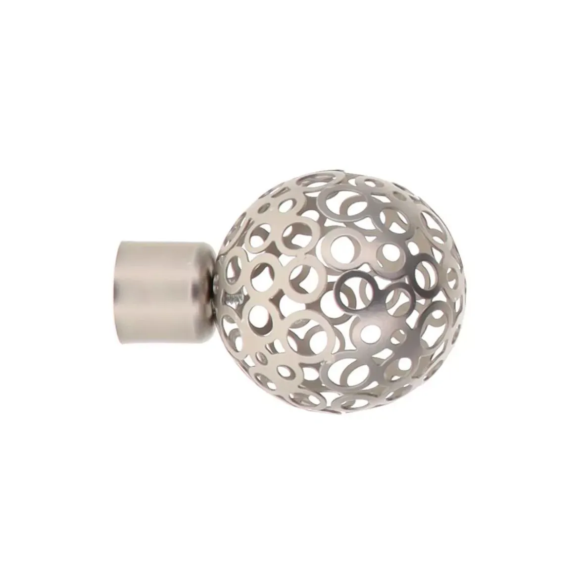 Set di 2 terminali asta (D20 mm) Jim Sfera forata Argento opaco