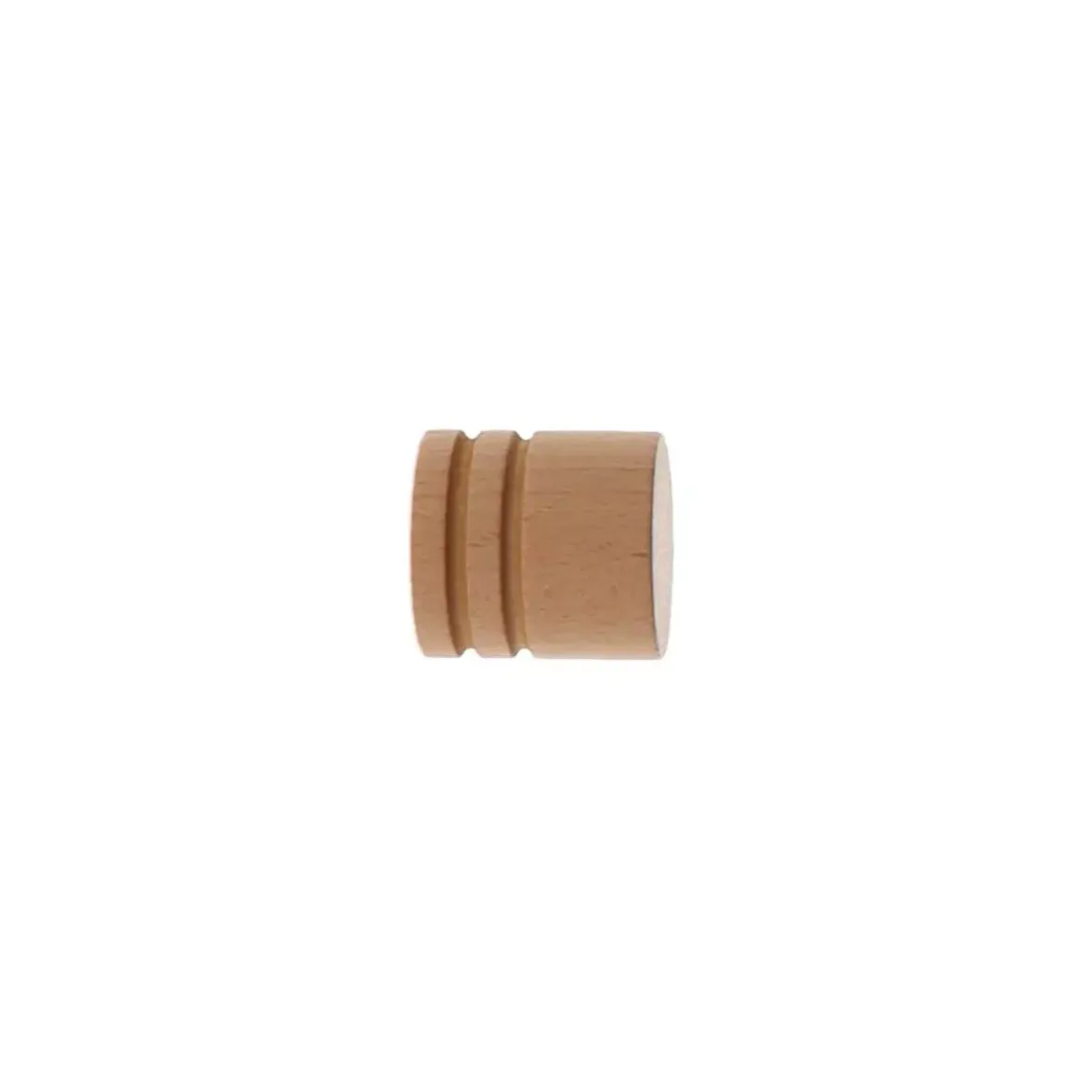Set di 2 terminali per asta in legno (D28 mm) Nils Beige Verniciato