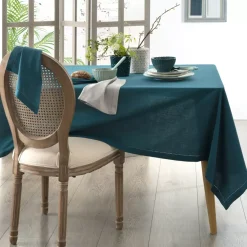 Set di 4 tovaglioli (40 x 40 cm) Chambray Blu ottanio