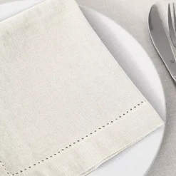 Set di 4 tovaglioli Chambray Ecrù