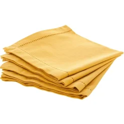 Set di 4 tovaglioli Chambray Giallo ocra