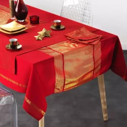 Set di 3 tovaglioli cotone Elegancia Rosso