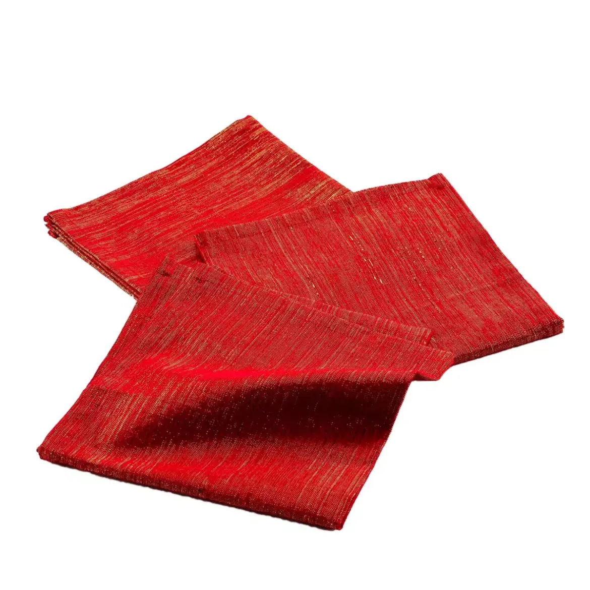 Set di 3 tovaglioli cotone Elegancia Rosso