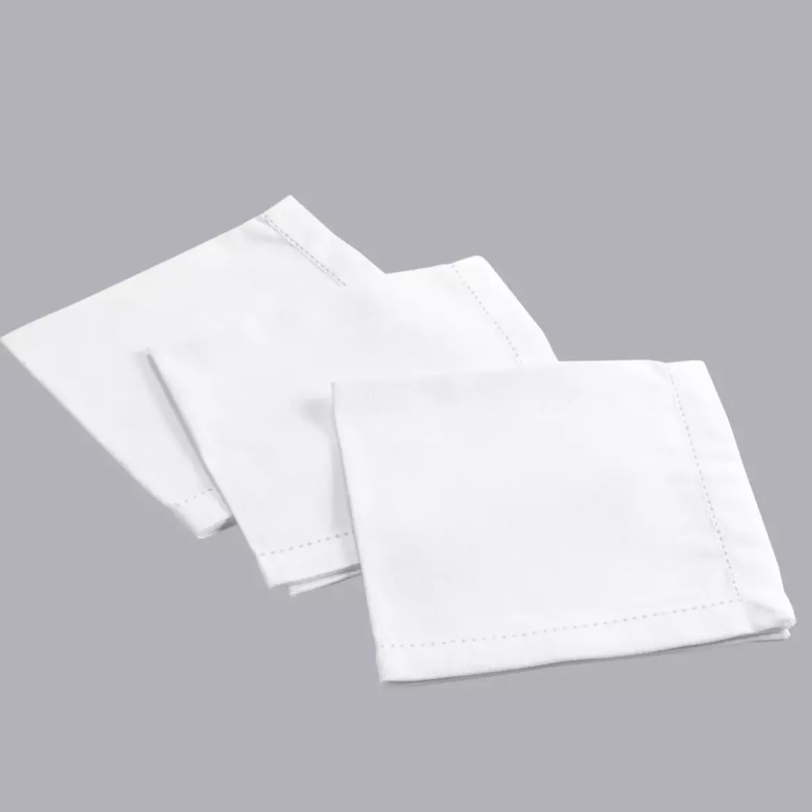 Set di 3 tovaglioli cotone Charline Bianco