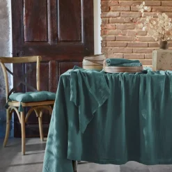 Set di 3 tovaglioli garza di cotone Gaïa Blu anatra