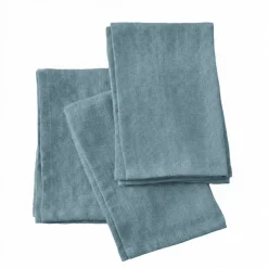 Set di 3 tovaglioli in lino lavato (40 x 40 cm) Louise Blu Azzurro
