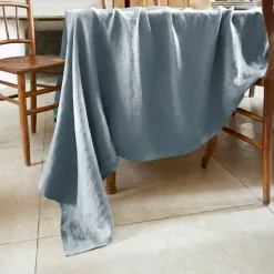 Set di 3 tovaglioli in lino lavato (40 x 40 cm) Louise Blu Azzurro