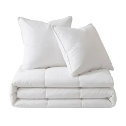Set Piumone caldo antiacari (260 x 240 cm) + 2 Cuscini (60 x 60 cm) Comète Bianco