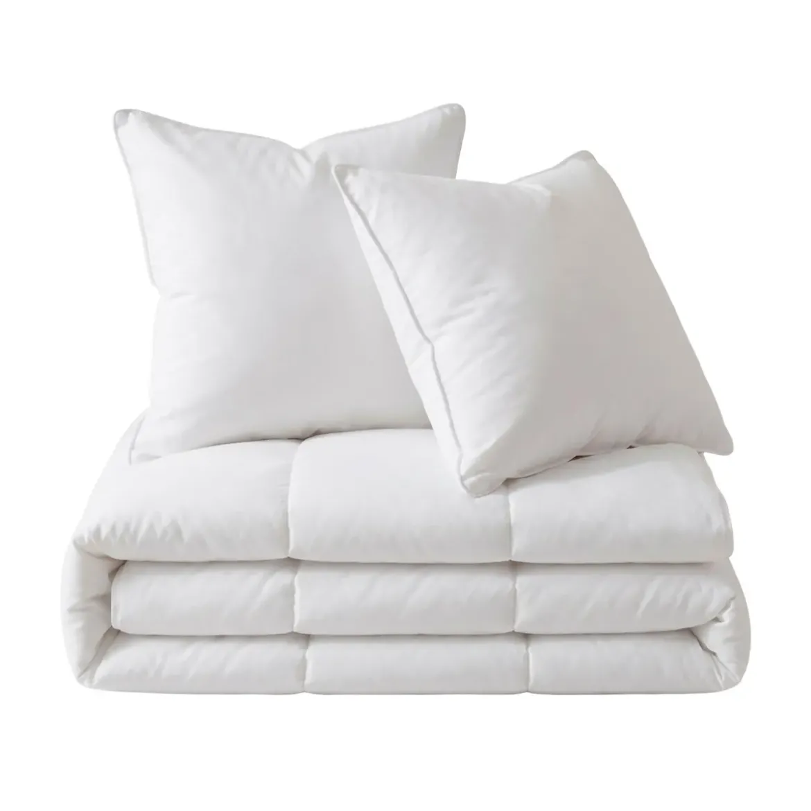 Set Piumone caldo antiacari (260 x 240 cm) + 2 Cuscini (60 x 60 cm) Comète Bianco