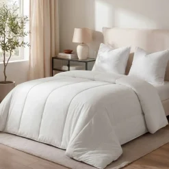 Set Piumone caldo antiacari (280 x 240 cm) + 2 Cuscini (60 x 60 cm) Comète Bianco