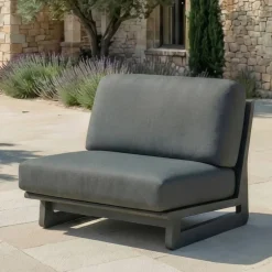 Set da giardino in alluminio 8 posti 6 pezzi Long Beach Grigio antracite