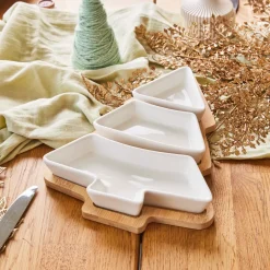 Set da tapas 3 piatti (27 x 20 cm) Il mio bel albero Bianco
