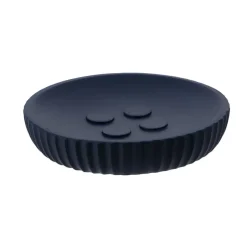 Set di accessori bagno in resina Striato Blu marino