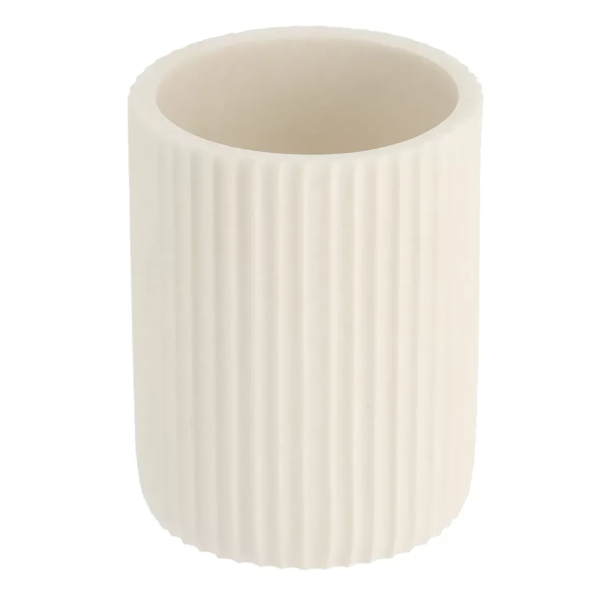 Set di accessori bagno in resina Striato Bianco