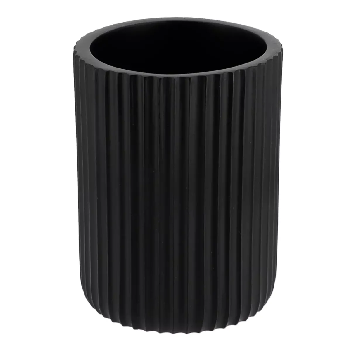 Set di accessori bagno in resina Strié Nero
