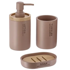 Set di accessori bagno Purebamboo Cappuccino