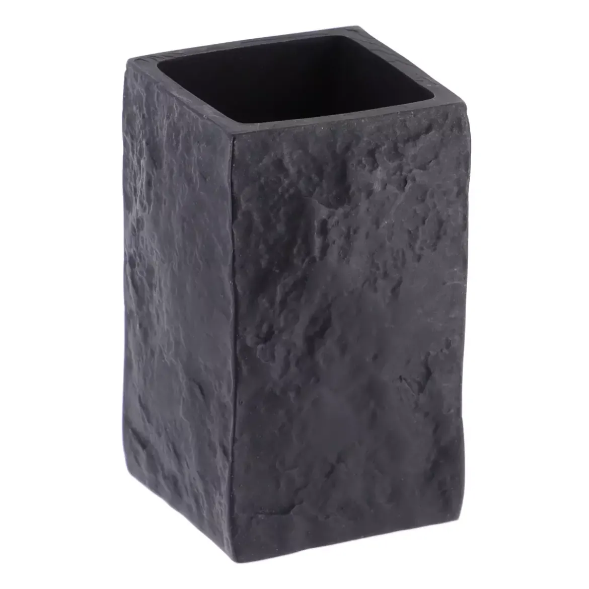 Set di accessori per il bagno effetto pietra Nero