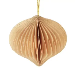 Set di 9 addobbi natalizi da appendere (D60 mm) Chiusura magnetica in carta Beige, bianco e oro