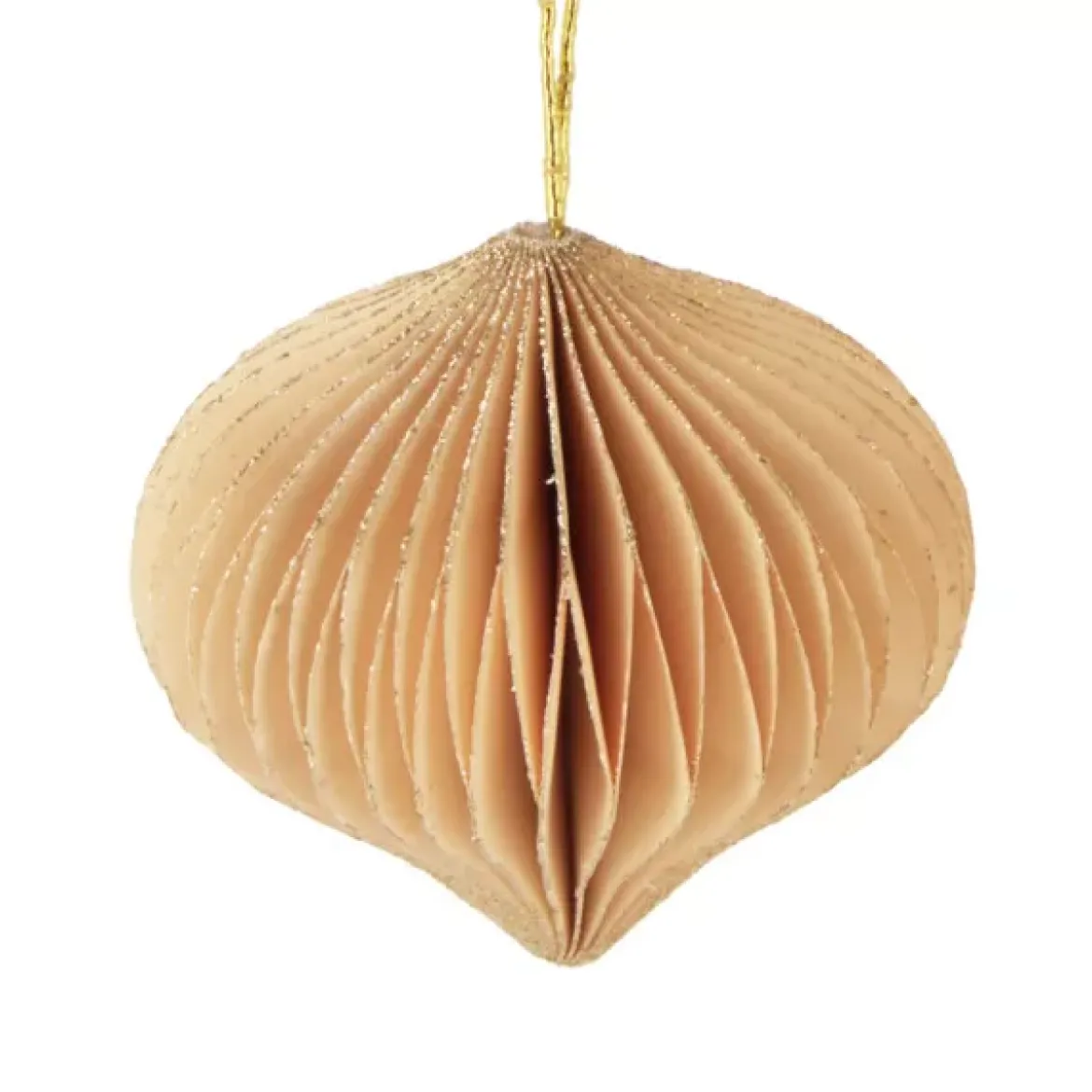 Set di 9 addobbi natalizi da appendere (D60 mm) Chiusura magnetica in carta Beige, bianco e oro
