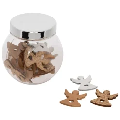 Set di 24 angeli traforati in legno da spargere