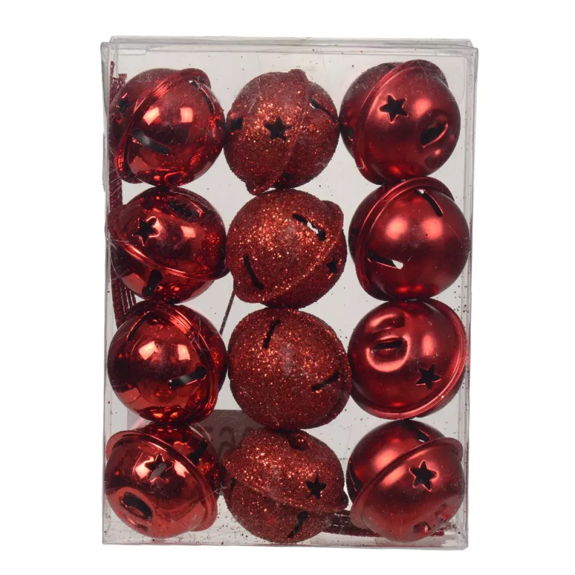 Set di 12 campanelle da appendere (D3 cm) Christmas Stars Rosso