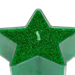 Set di 4 Candele per scaldavivande Stelle Verde glitterato