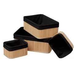 Set di 4 cesti Anako Nero