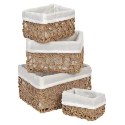 Set di 4 cestini portaoggetti (14 cm) Coly Naturale
