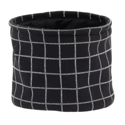 Set di 3 cestini portaoggetti (17 cm) Quadretti Nero