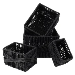 Set di 4 cestini portaoggetti (21 x 14 cm) Paper Nero