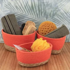 Set di 3 cesti portaoggetti (H13 cm) Timeless Arancione