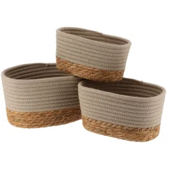 Set di 3 cesti portoggetti (13 cm) Timeless Tortora