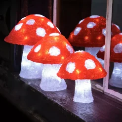 Set di 3 funghi luminosi 72 LED (23 cm) Bianco freddo