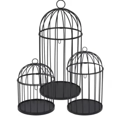 Set di 3 gabbie per uccelli (H41 cm) Christmas Chic Nero